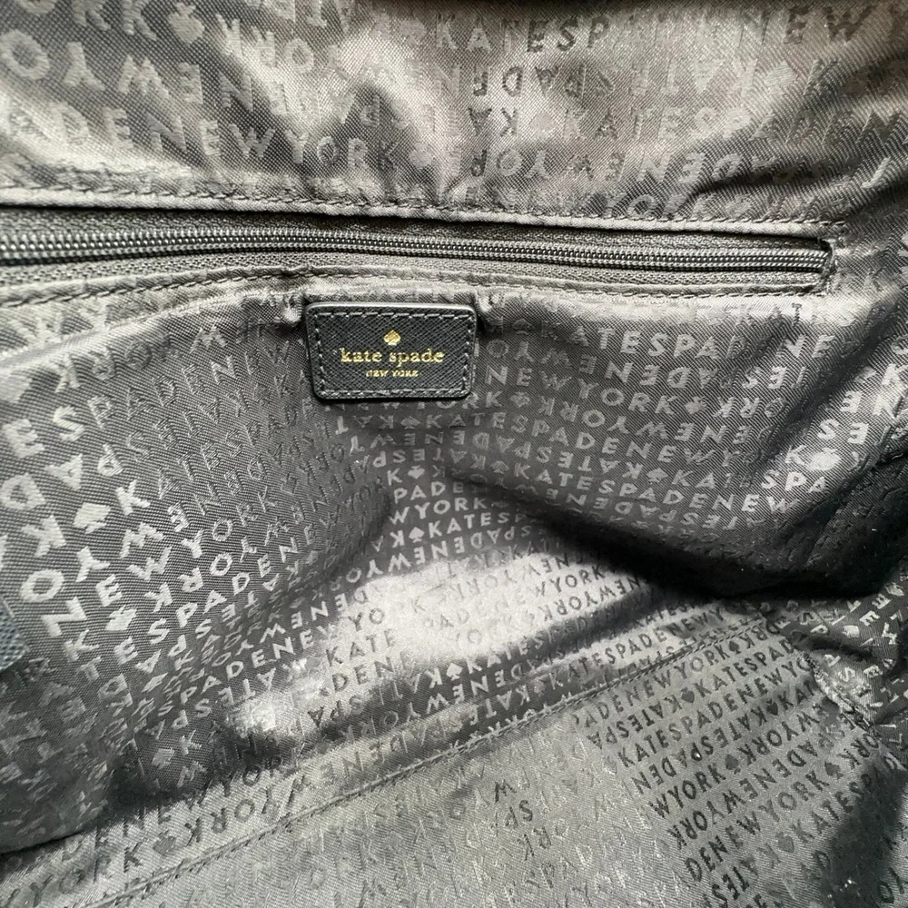 Kate Spade Laurel Way Large Jeweled Hadlee Bag Black Saffiano Leather Studded